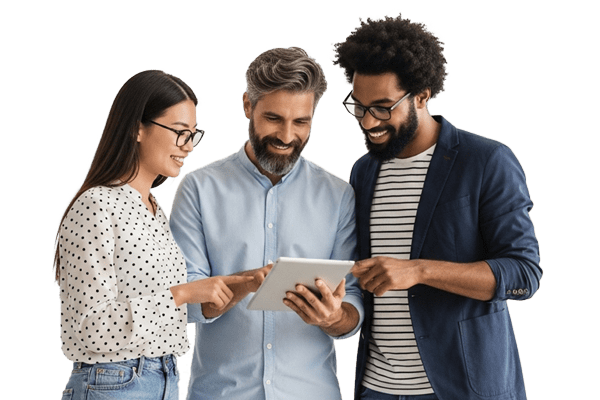 A woman with short brown hair, in a grey tank top, looking at her phone, while holding a yoga mat.